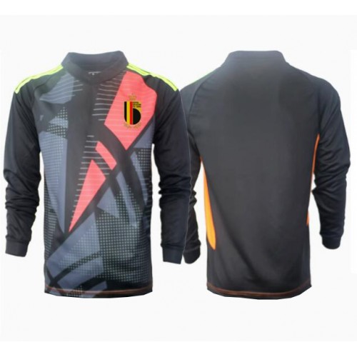 Fotbalové Dres Belgie Brankářské Domácí ME 2024 Dlouhý Rukáv